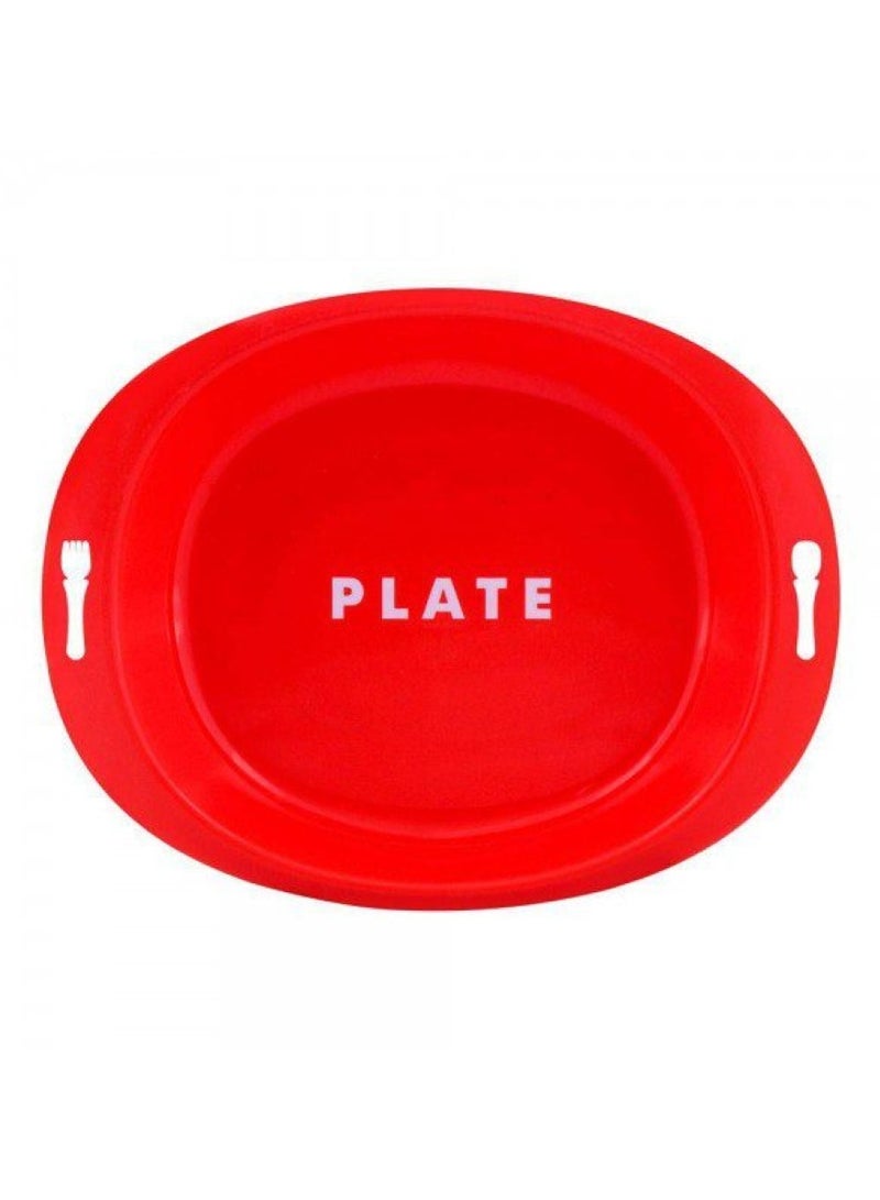 Pigeon Do-It-Myself Plate Red for Toddlers