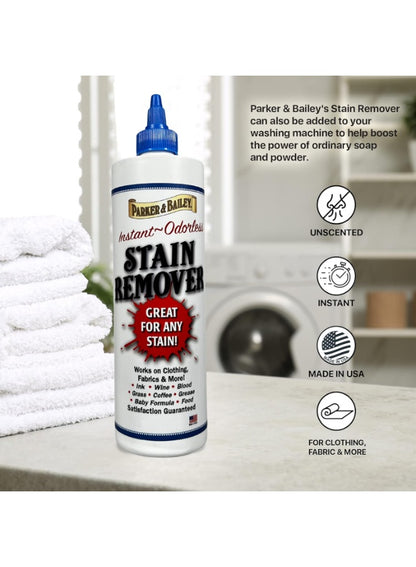 blood grass, cleaner odor, coffee wine, fabric ink, food carpet, grass coffee, grease blood, ink grease, instant stain, liquid stain, odor free, parker & bailey, spot cleaner, stain remover, wine food