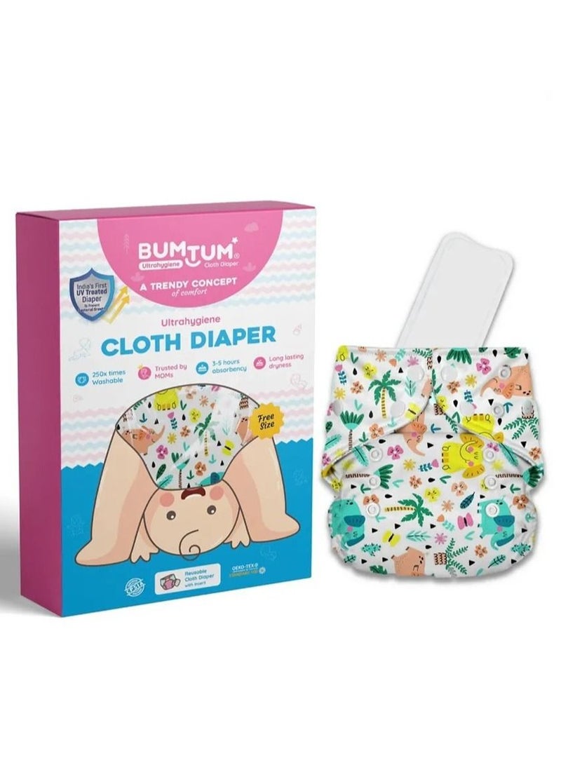 Bumtum Baby Printed Cloth Diaper Free Size