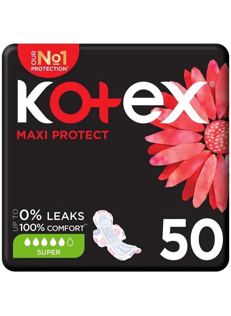 Kotex Maxi Protect Thick Pads - 50 Pads