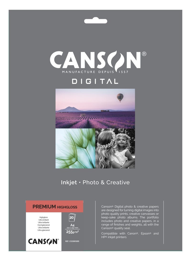 CANSON Digital Premium High Gloss A4 20 Sheets