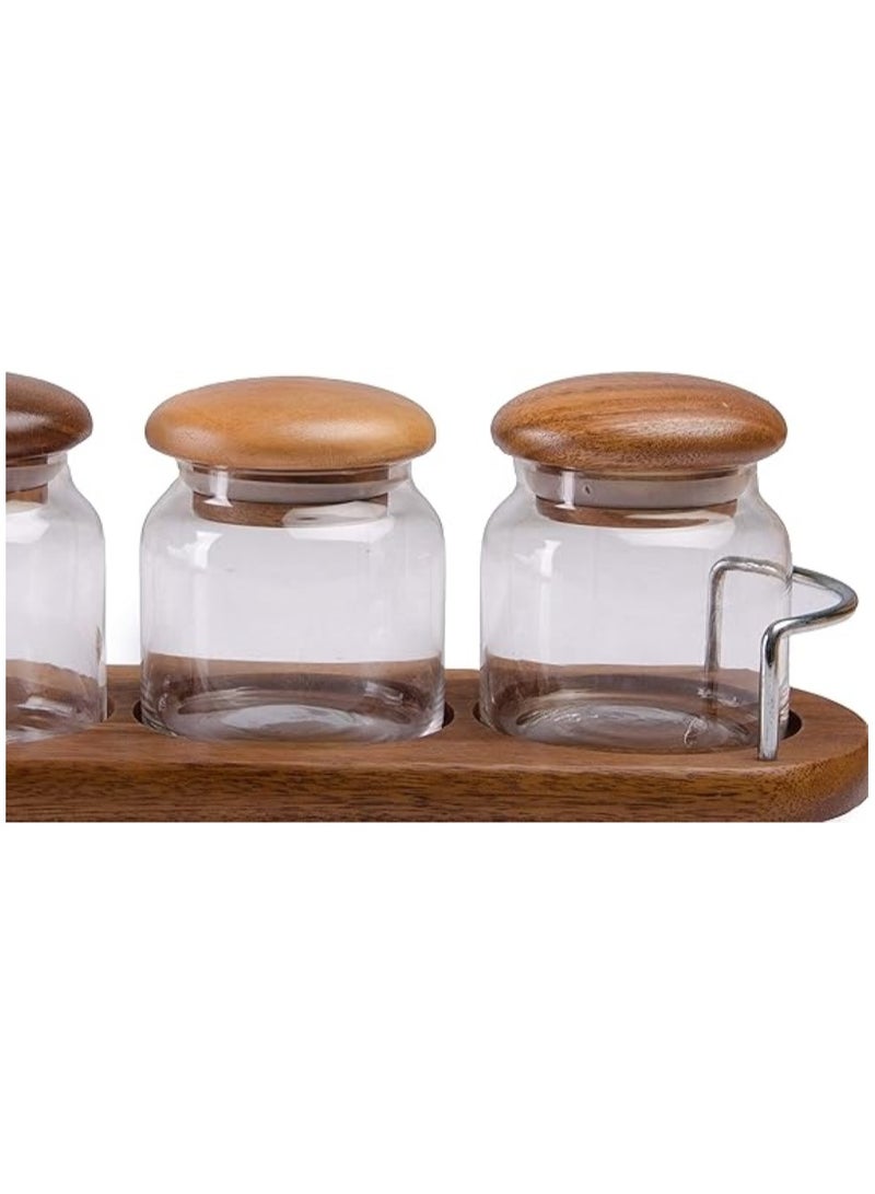 BILLI 3 Pieces Glass Canister Set with Tray