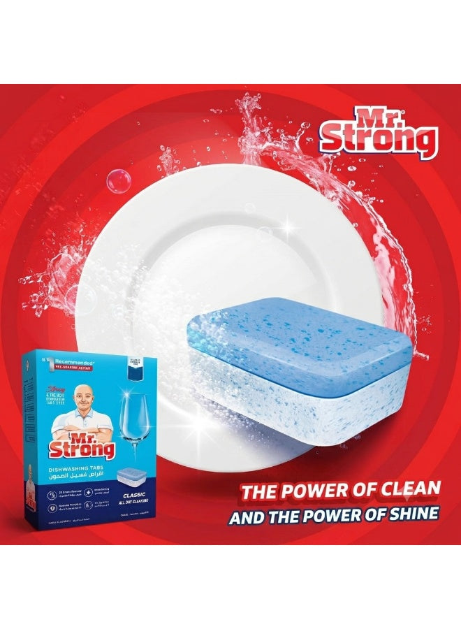 cool dry, cups mugs, dishwasher tablets, dishwashing tablets, dishwashing tablets classic, dry hands, dry place, load key, mr strong, note keep, per wash, place one, rinse aid, stain removal, tablets classic