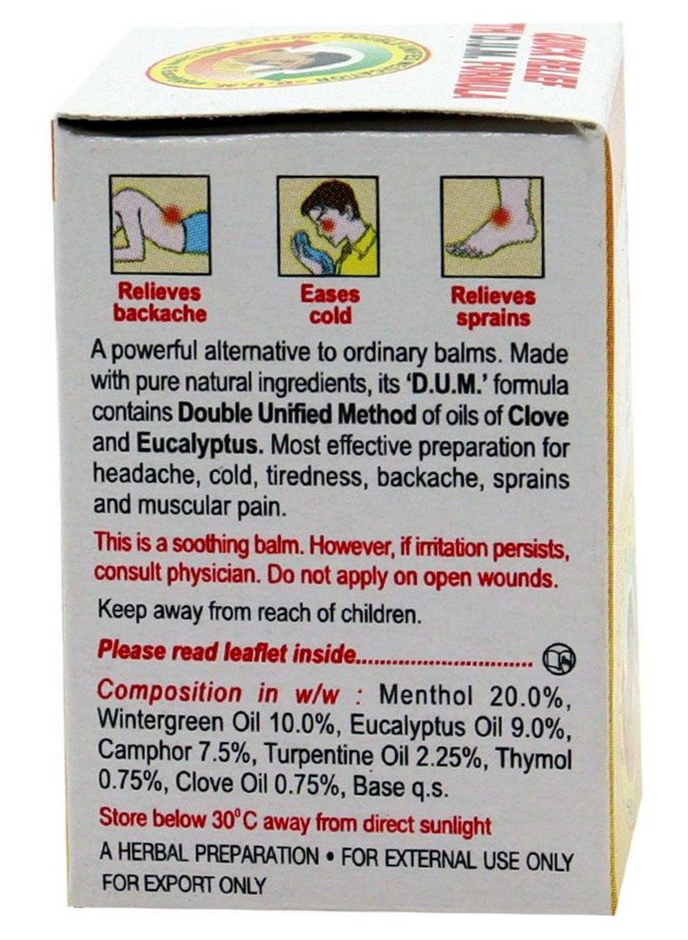 care needs, clove eucalyptus, clove oil, emami, ensure lid, herbal oils, keep away, mentho plus, mentho plus balm, net weight, oil known, oil valued, oils strong, plus balm, smooth balm