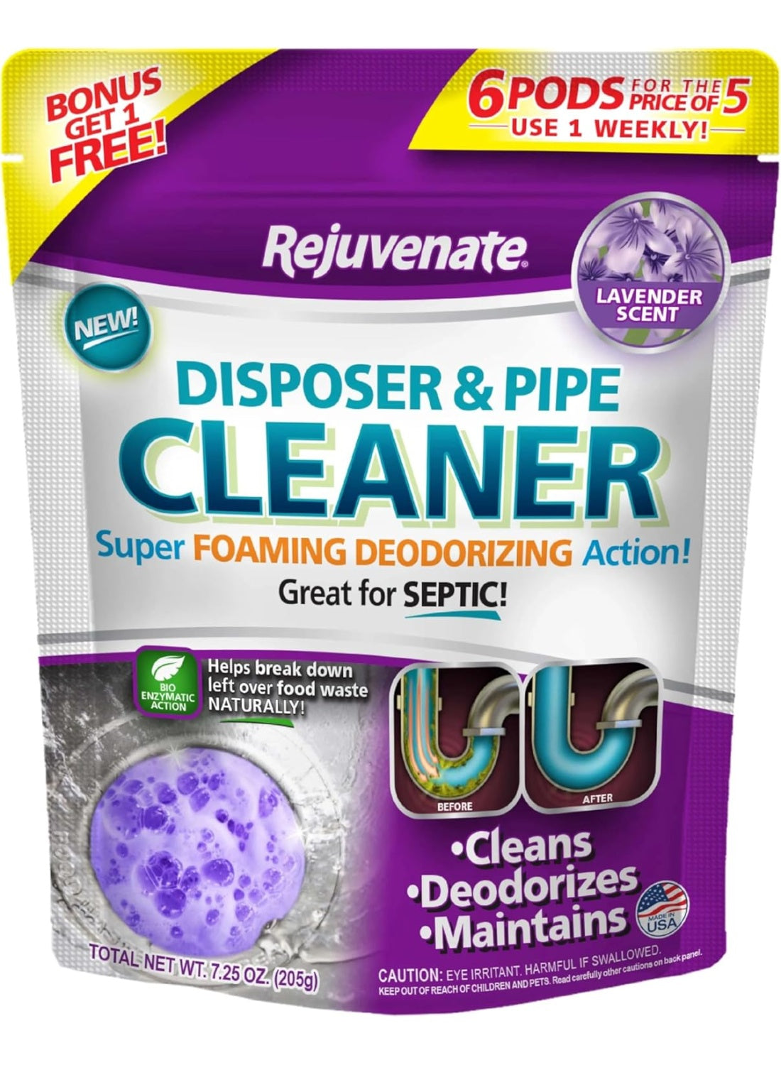 bio-enzymatic formula, clean fresh, clean fresh disposal, cleaner pods, disposal cleaner, food waste, fresh disposal, lavender-scented disposal, leftover food, leftover food waste, pipe cleaner, pipe cleaner pods, pods lavender-scented, rejuvenate, remove
