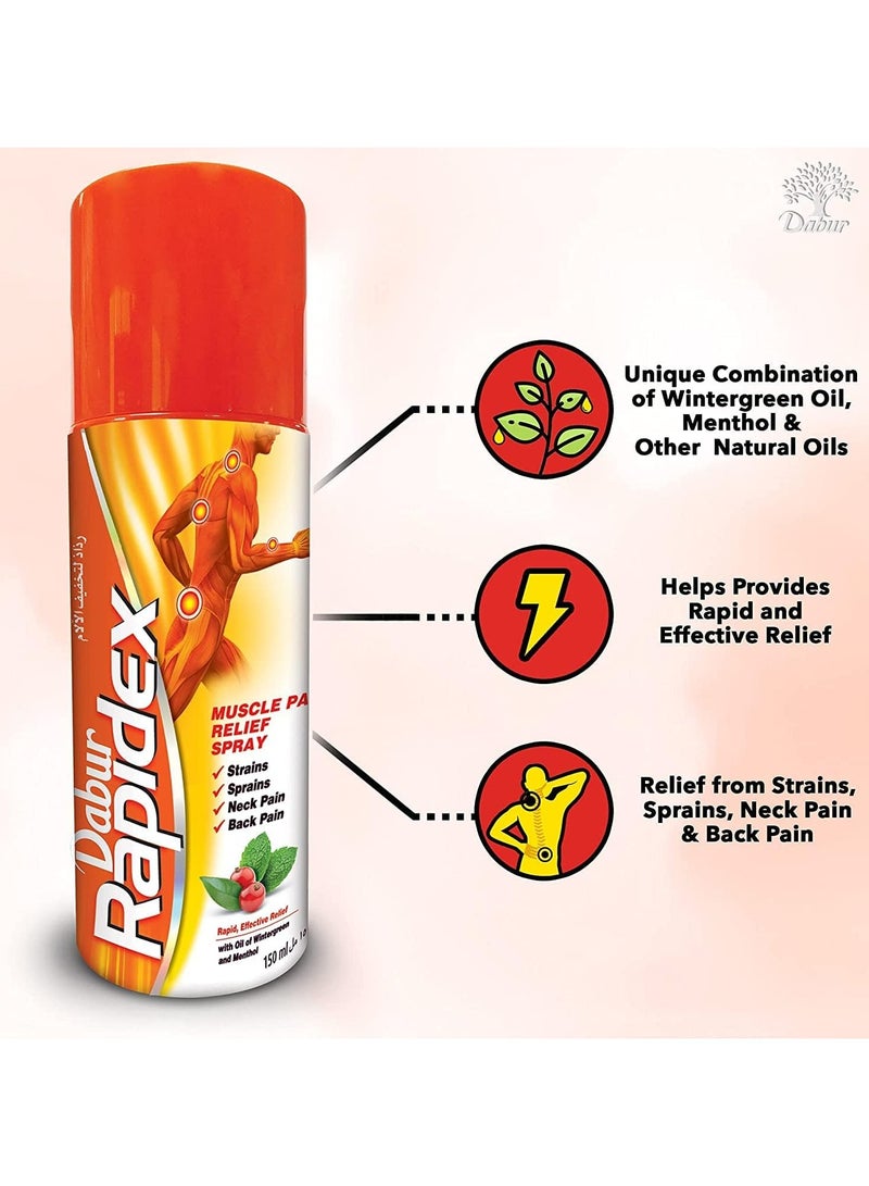 Dabur Rapidex Herbal Muscle Pain Relief Spray 150 ML