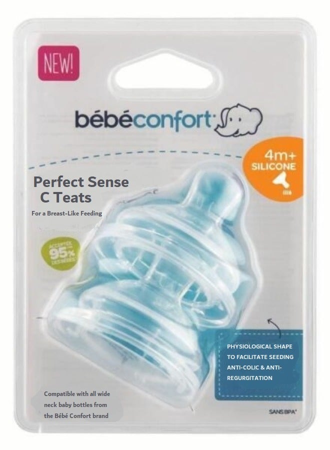 BEBE COMFORT Perfect Sense Silicone Teat 2 Pcs