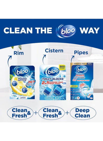 Bloo Power Active Toilet Rim Block Lemon 100g