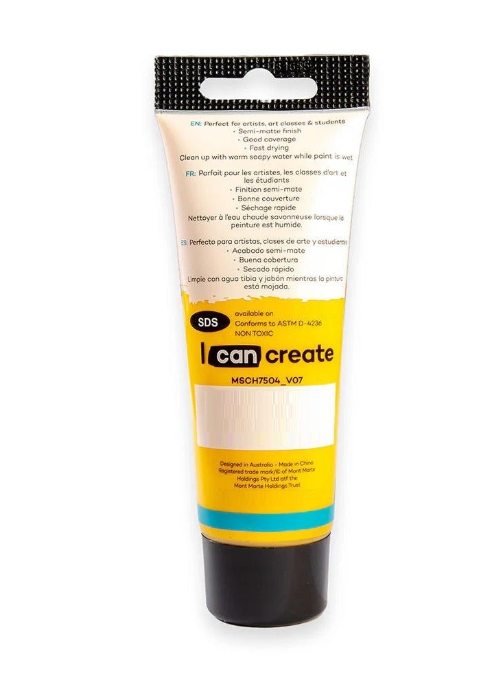Mont Marte Signature Acrylic Paint 75ML Tube Medium Yellow