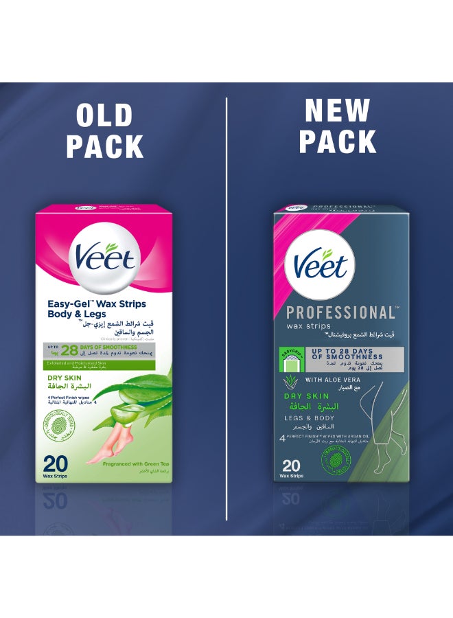 Veet Aloe Vera & Green Tea Gel Strips for Dry Skin