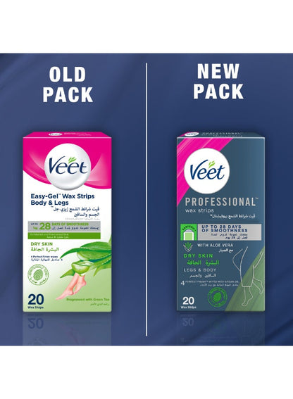 Veet Aloe Vera & Green Tea Gel Strips for Dry Skin