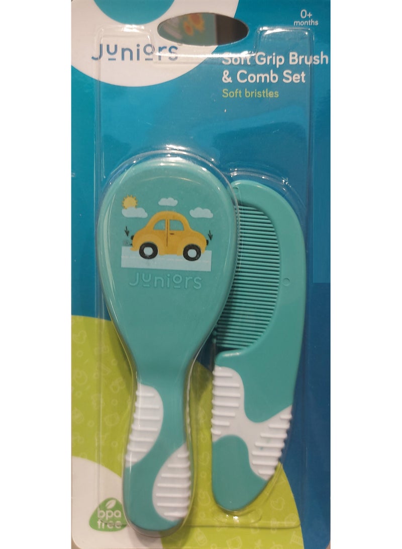Soft Grip Brush With Pocket Comb Set by JUNIORS