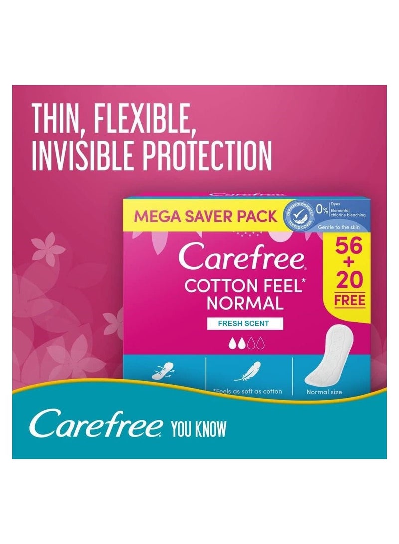 Carefree Daily Cotton Panty Liners Fresh Scent