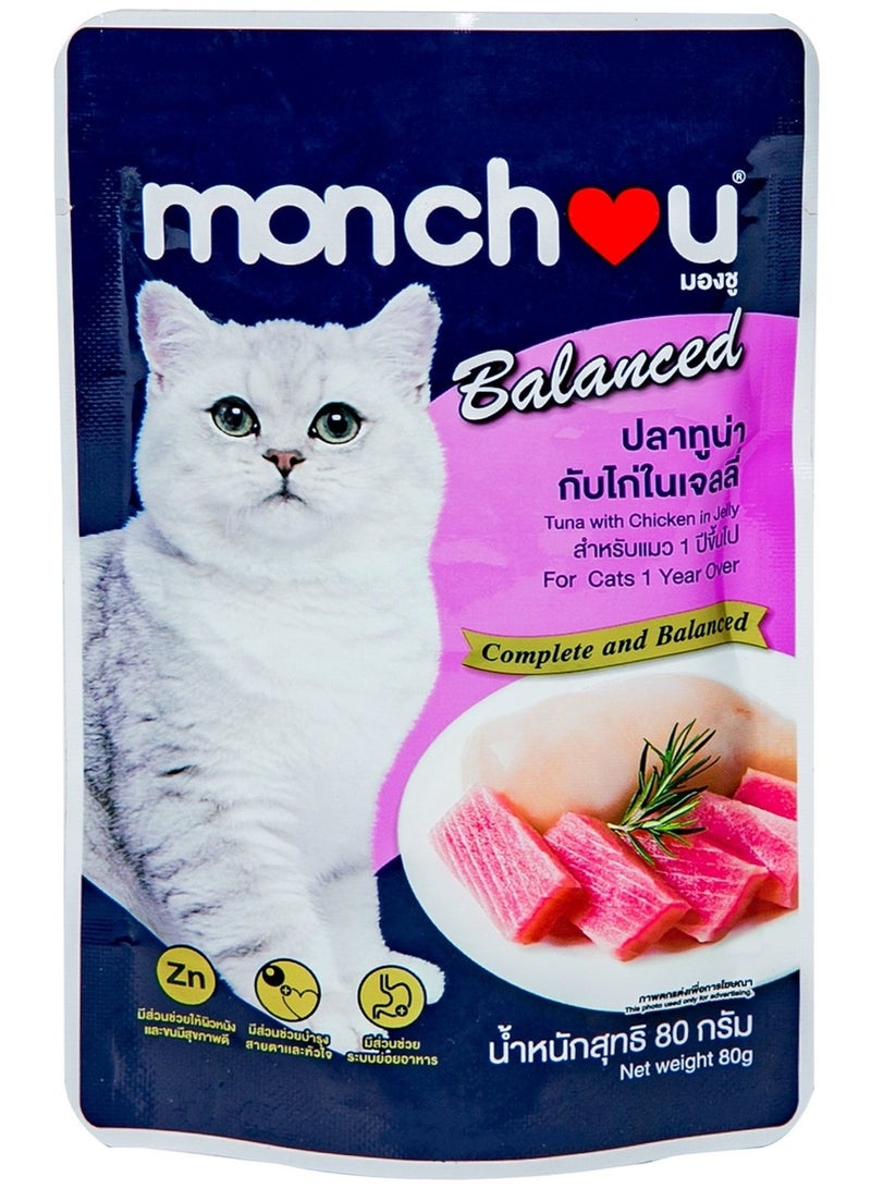 Monchou Catfood Tuna & Chicken in Jelly 80g