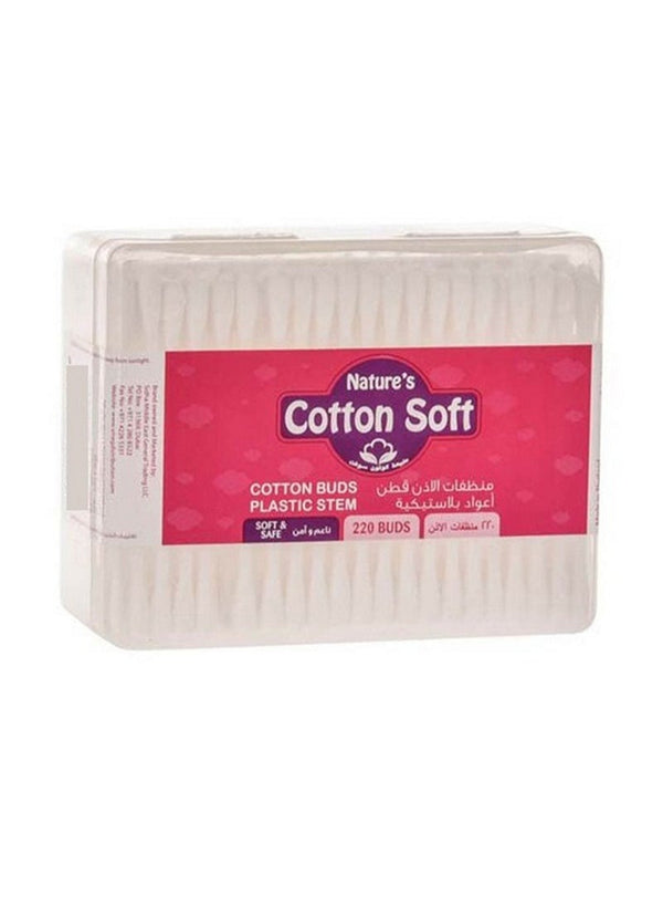 Nature'S Cotton Soft Rectangular Ear Buds 220 Pieces