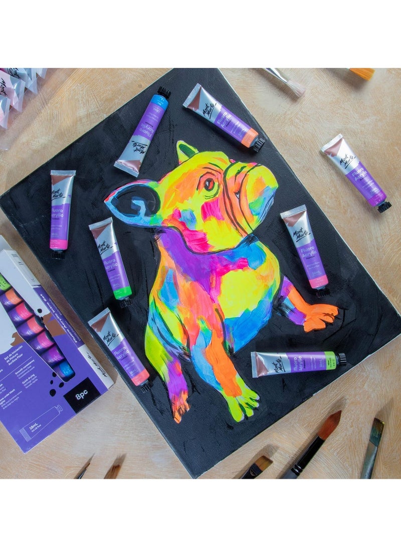 Mont Marte Premium Fluoro Acrylic Paint Set
