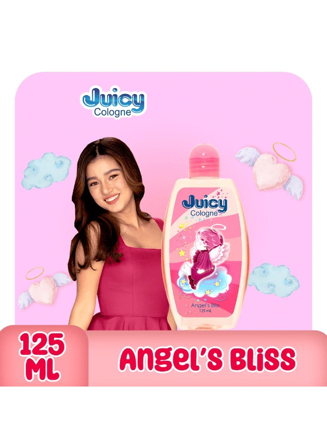 juicy cologne,angels bliss,yet long,cool dry,light yet,skin keep,keep away,dry place,scent long,daily wear,place away,onto pulse,make every,bliss 125ml,soft fruity
