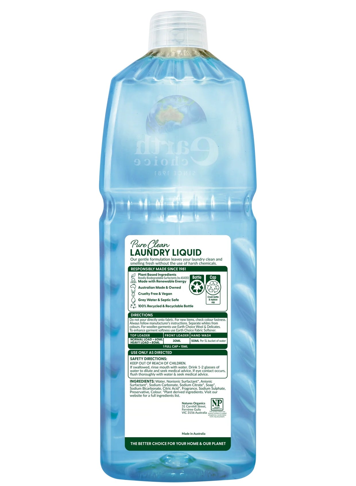 choice pure, citric acid, clean fresh, clean laundry, clean laundry liquid, dye usage, earth choice, gentle yet, laundry liquid, laundry liquid essentials, liquid essentials, oleate foam, plant-based, pure clean, pure clean laundry