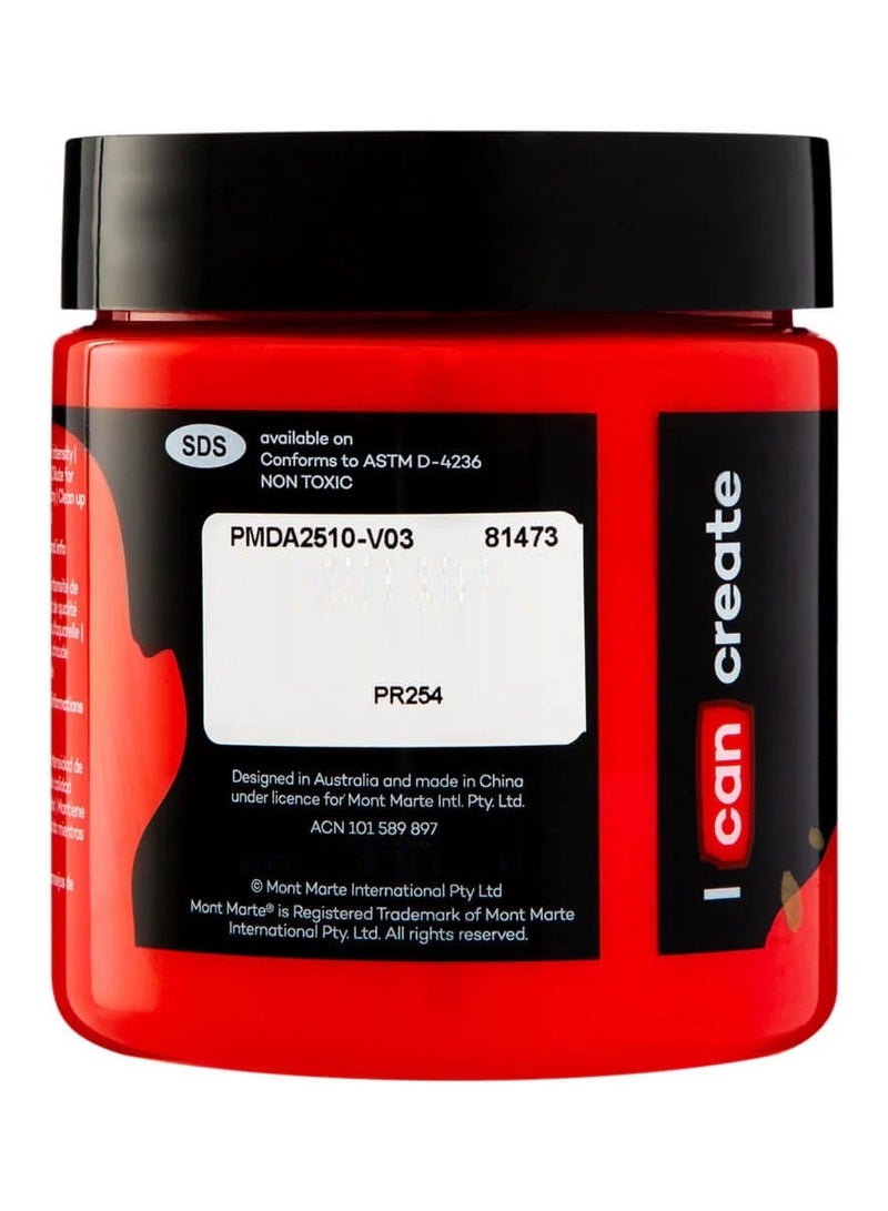 Mont Marte Brilliant Red Acrylic 250ML