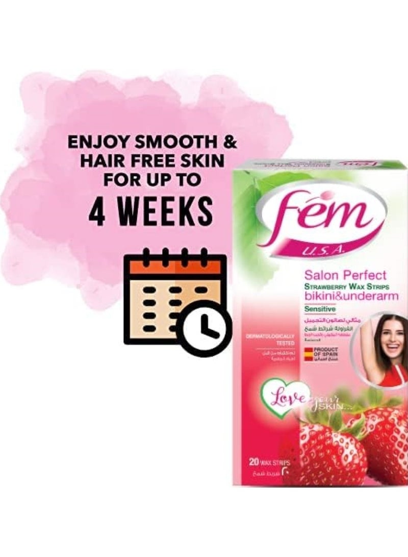 Fem Bikini & Underarm Wax Strips for Sensitive Skin