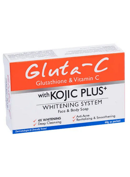 body soap, body soap 60g, face body, face body soap, gluta c, glutathione vitamic, kojic plus, kojic plus whitening, plus whitening, plus whitening system, soap 60g, system face, system face body, whitening system, whitening system face