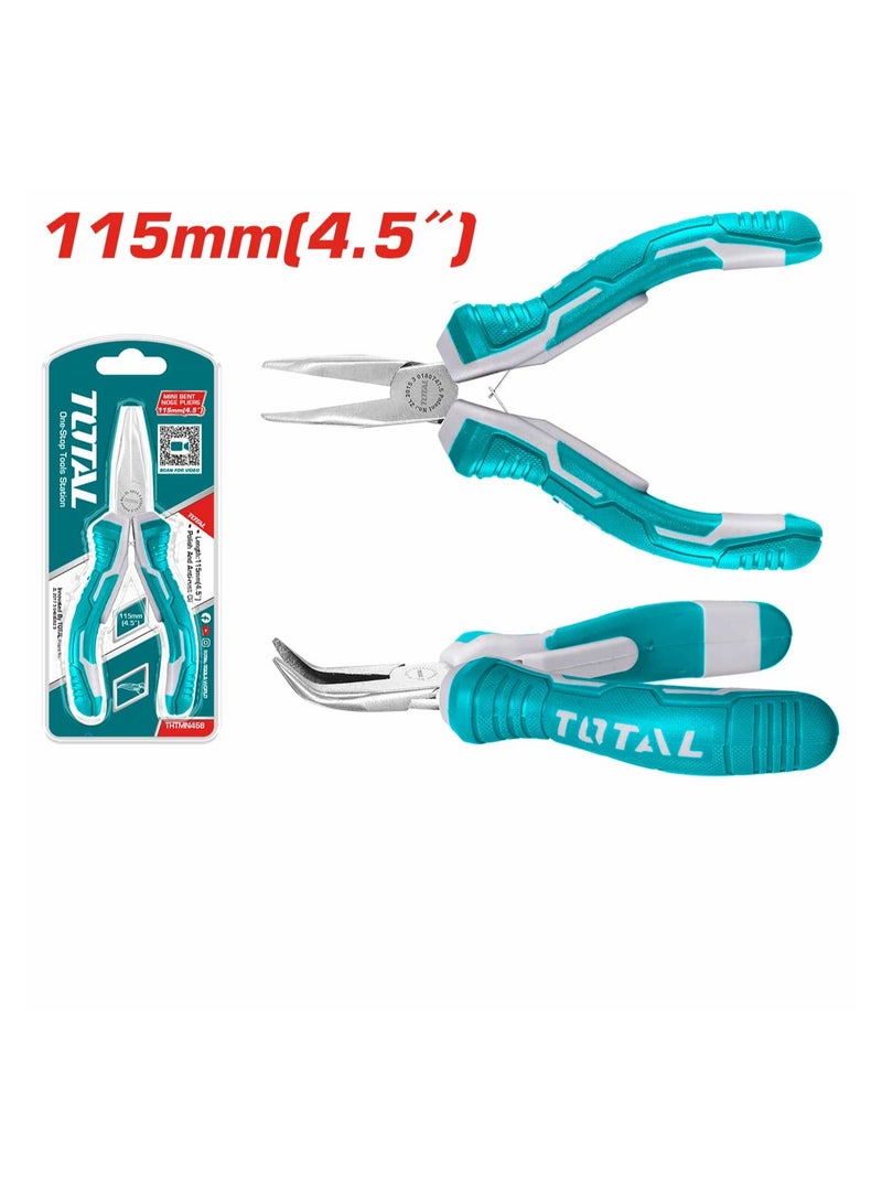 TOTAL Mini Bent Nose Pliers 4.5 Inch
