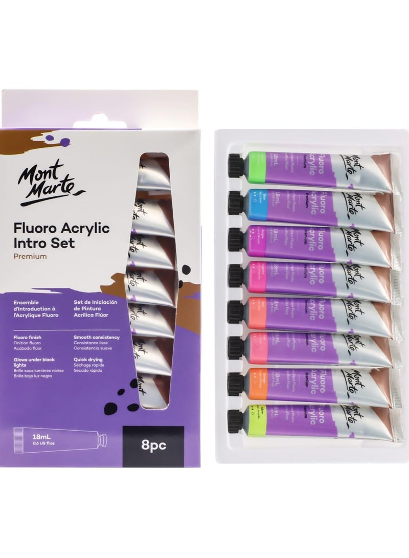 Mont Marte Premium Fluoro Acrylic Paint Set