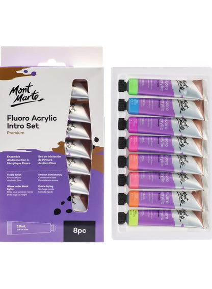 Mont Marte Premium Fluoro Acrylic Paint Set