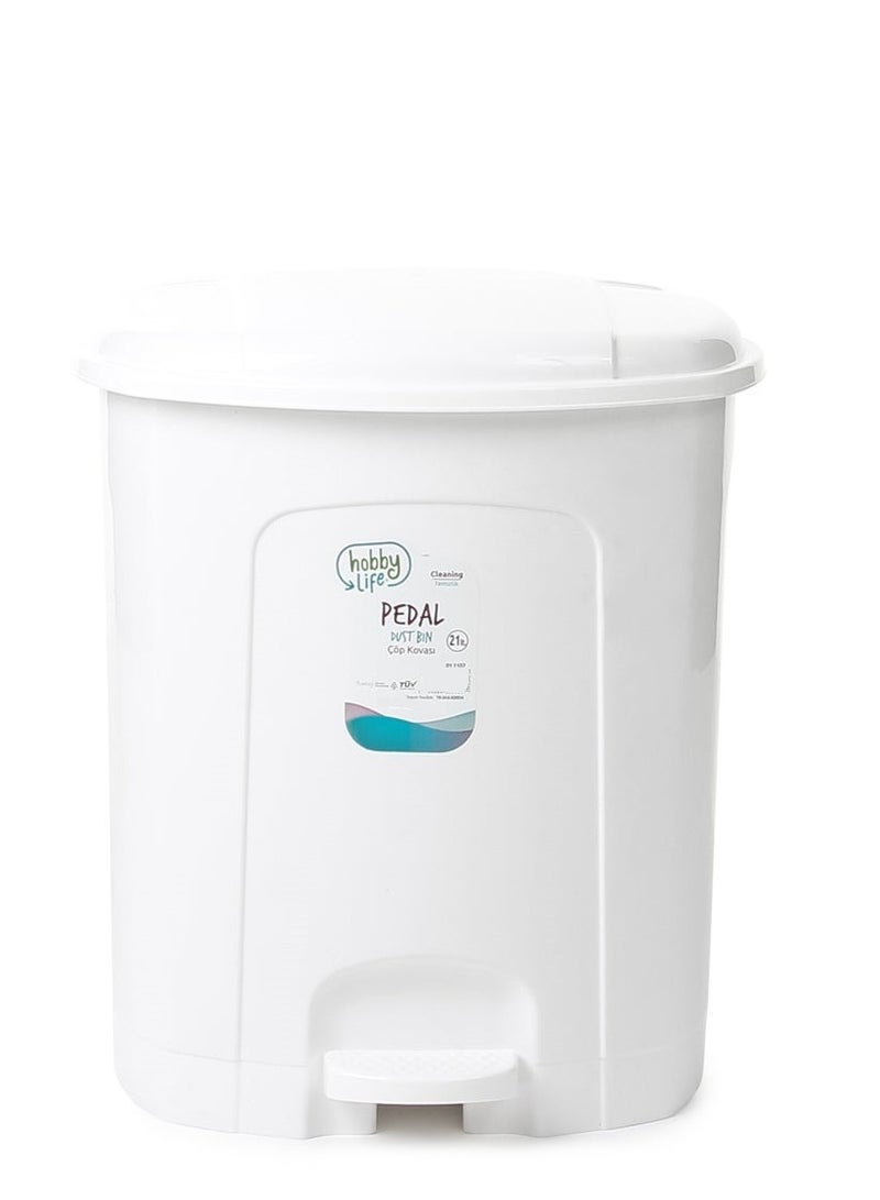Hobby Life Lotus Pedal Waste Bin White 5.5L