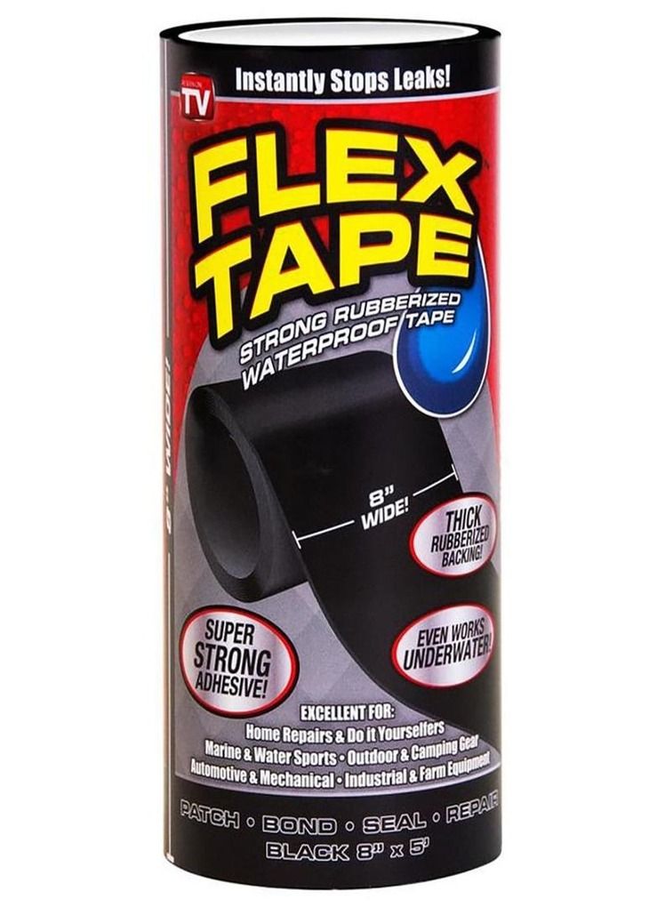 FLEX TAPE Strong Waterproof Tape 20.3x12.7 cm, Black