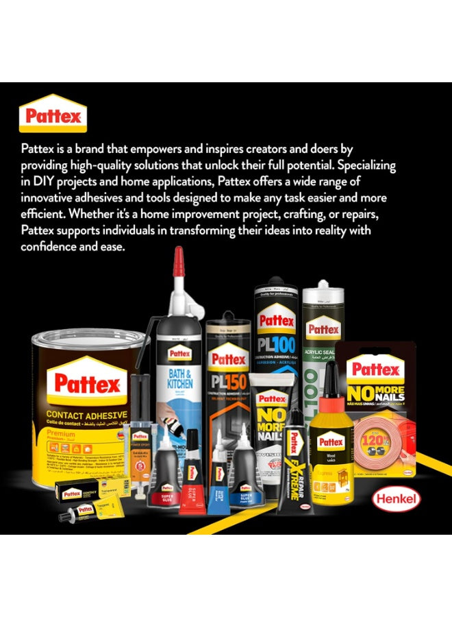 50g tube, adhesive 50g, all purpose, cool dry, free low, heavy-duty mounting, heavy-duty mounting adhesive, mounting adhesive, mounting adhesive 50g, nails strong, non drip, onto one, pattex, purpose heavy-duty, purpose heavy-duty mounting
