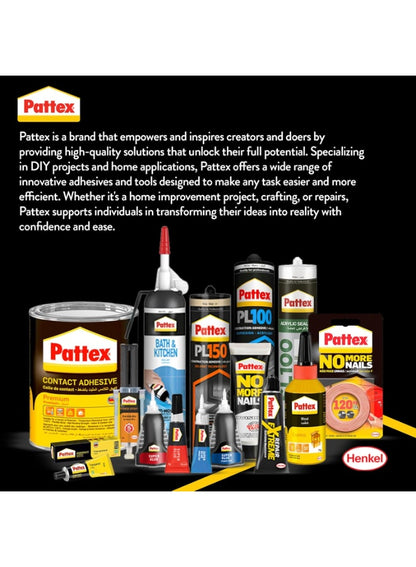 50g tube, adhesive 50g, all purpose, cool dry, free low, heavy-duty mounting, heavy-duty mounting adhesive, mounting adhesive, mounting adhesive 50g, nails strong, non drip, onto one, pattex, purpose heavy-duty, purpose heavy-duty mounting
