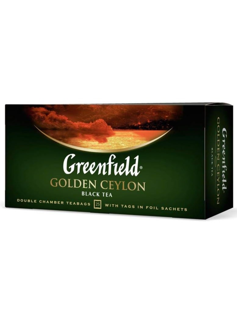Golden Ceylon Black Tea 25 Bags by Greenfield