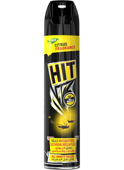 brand hit, citrus fragrance, cool dry, dry place, hit, hit citrus, insect killer, near food, note keep, place away, shake well, spray mist, spray near, spray type, water open