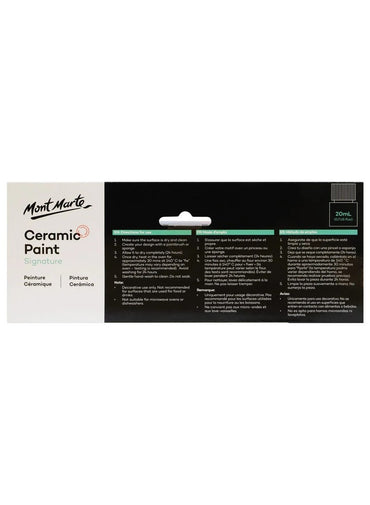 Mont Marte Signature Ceramic Paint Set 6 Pieces X 20ML