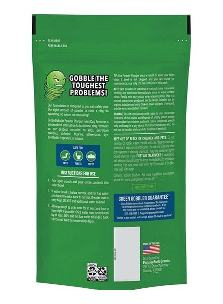 Green Gobbler Powder Plunger Toilet Clog Remover