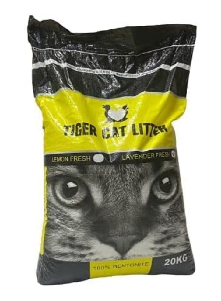 TIGER Cat Litter 100% Bentonite Lavender Fresh 20 Kg
