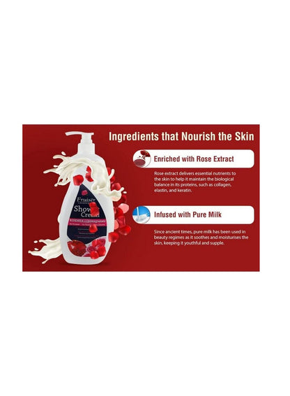 Fruiser Shower Cream Rose Milk with Pomegranate 1000 Ml