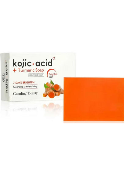 acid, acid turmeric, acid turmeric soap, body, face, guanjing beauty, kojic, kojic acid, kojic acid turmeric, soap, turmeric, turmeric soap