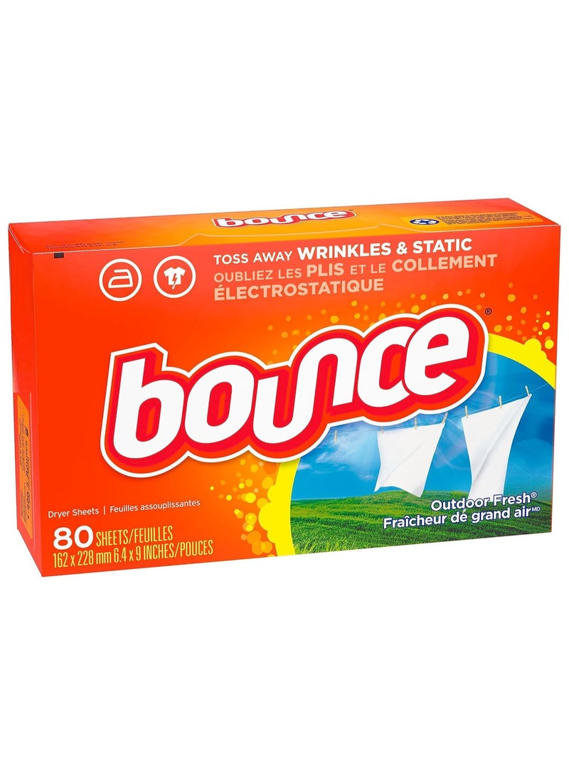Bounce Fabric Softener Sheets 80 Count - Outdoor Fresh