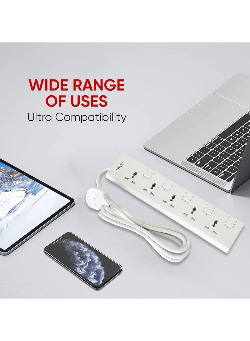 Elexon 5 Way Power Extension Socket with 2M Cable