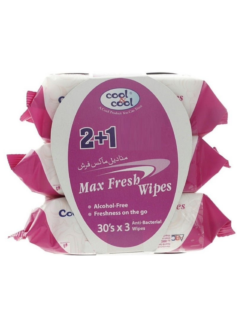 Cool & Cool Max Fresh Wipes 30 Pack