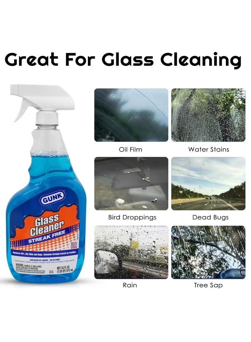 Gunk Glass Cleaner with Trigger Sprayer 975 ML