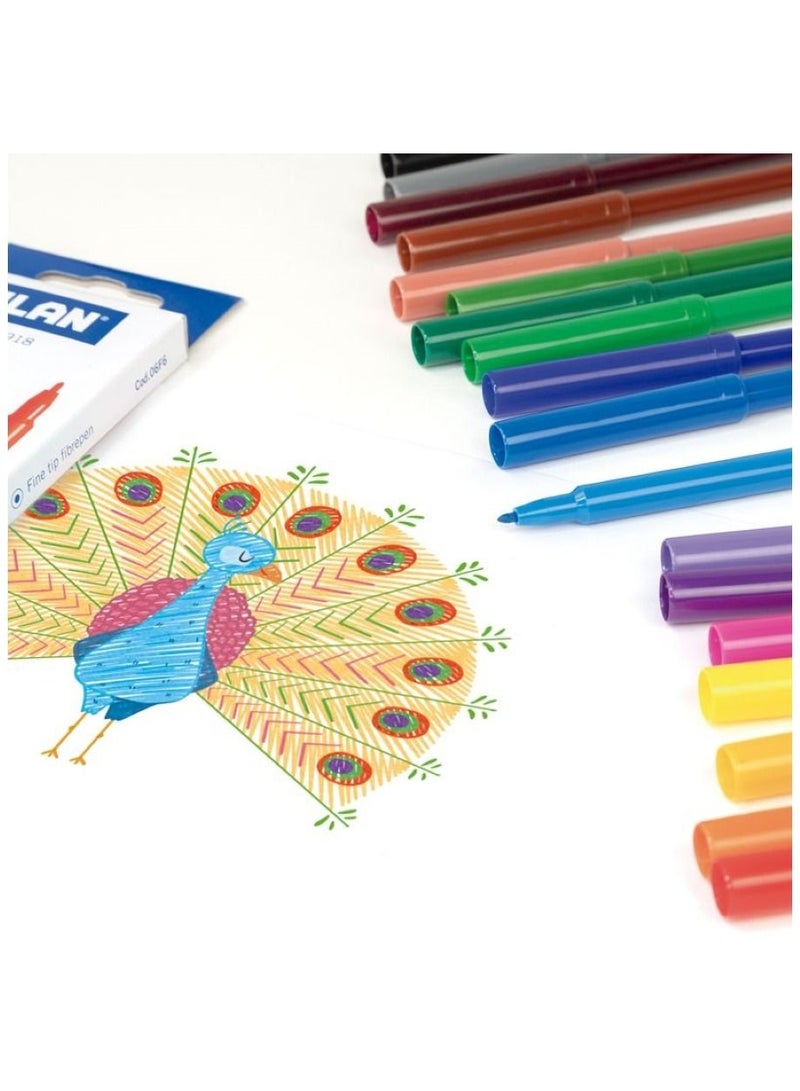 MILAN 18 Colors Fine Tip Fibrepens