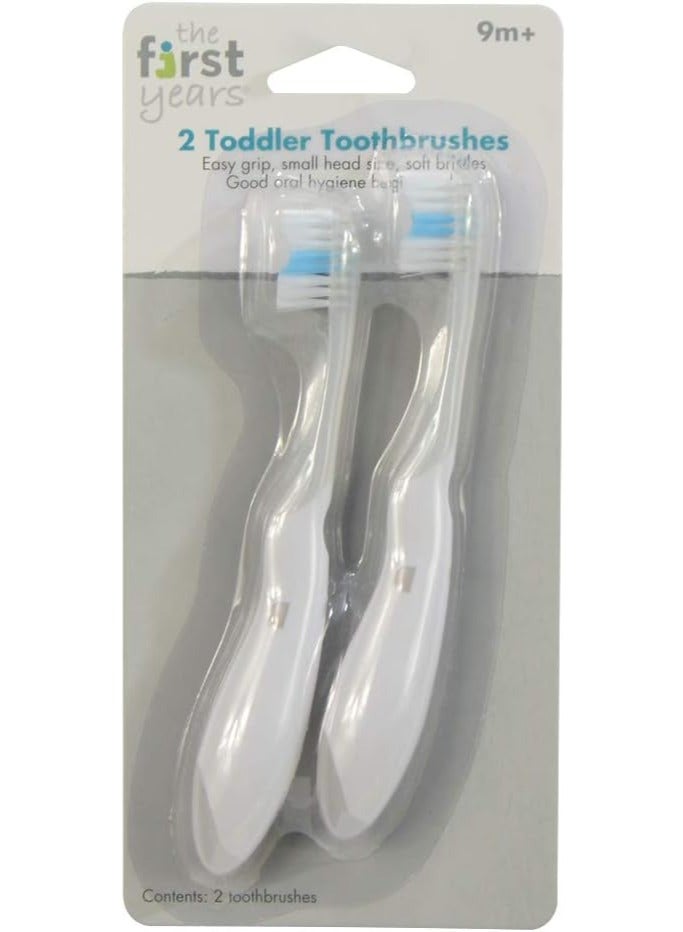 Toddler Toothbrush 2 Pack White - The FIRST Years