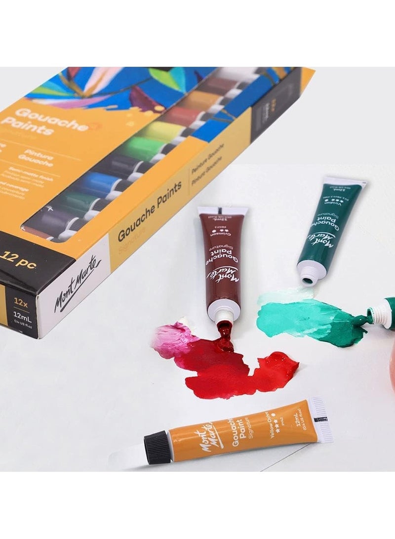 Mont Marte Gouache Paints Set - 12 Pcs