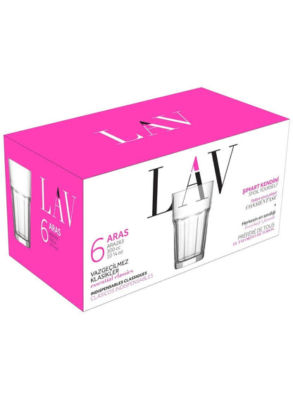 LAV Aras Iced Tea Glasses 300 ML Pack of 6