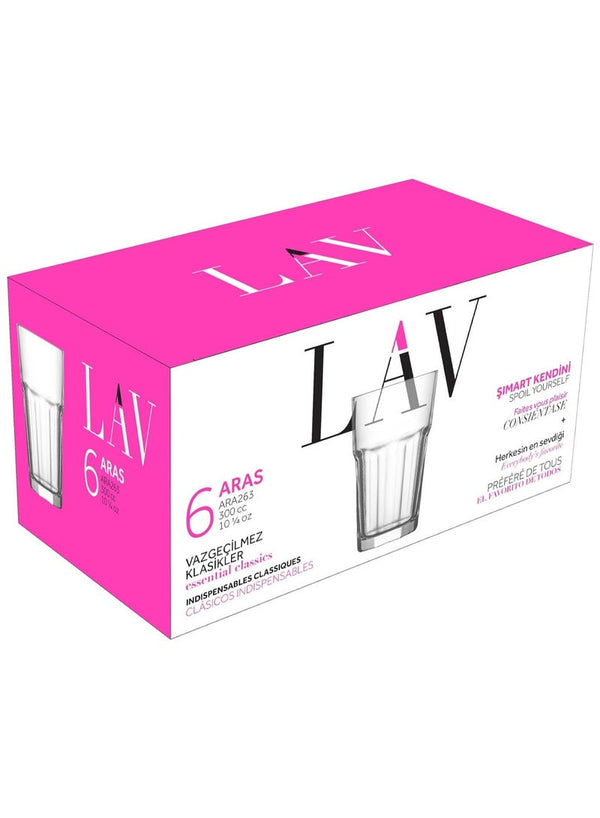 LAV Aras Iced Tea Glasses 300 ML Pack of 6