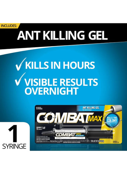 ant killing, ant killing gel, black ants, combat max, effort key, few days, food food, gel usage, gel weight, killing gel, max ant, note keep, pest free, type ant, weight 27g