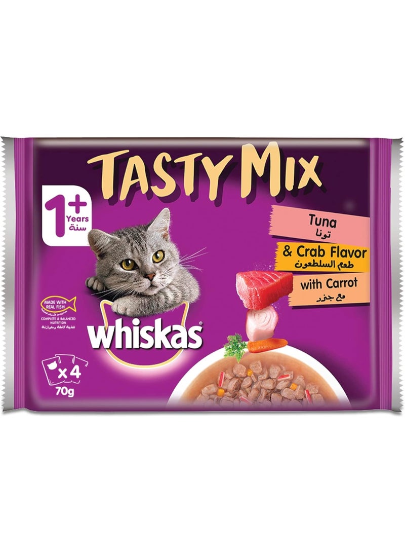 Whiskas Tasty Mix Tuna & Crab 70G x 4